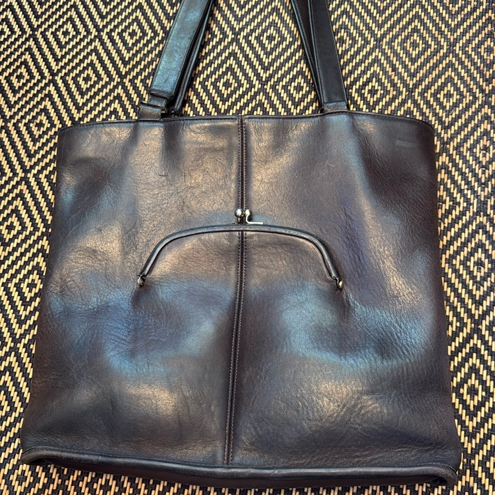 Vintage Coach Kisslock Skinny Tote GLUE IN REGISTRATION 9546 9450 9545 MOCHA - Picture 14 of 16